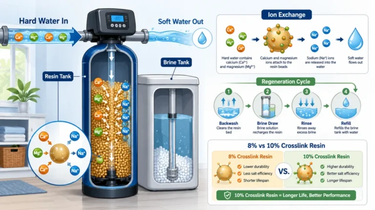 How a Water Softener Works: Ion Exchange Without the Chemistry Degree, Plus the Resin Spec Nobody at Home Depot Knows