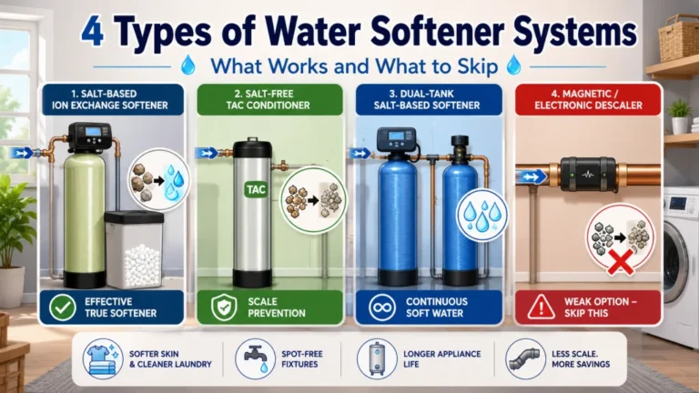 Types of Water Softener Systems: 4 Technologies, What Each One Actually Does, and One to Skip